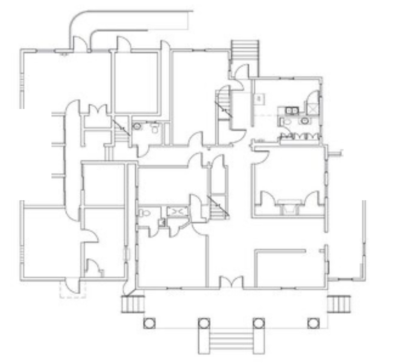 First floor drawing of The Collective at 419 with public space markers